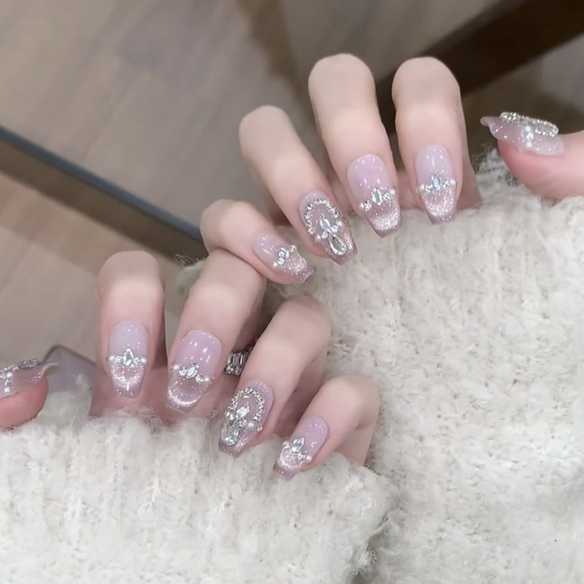 Amethyst Glow Purple Nails