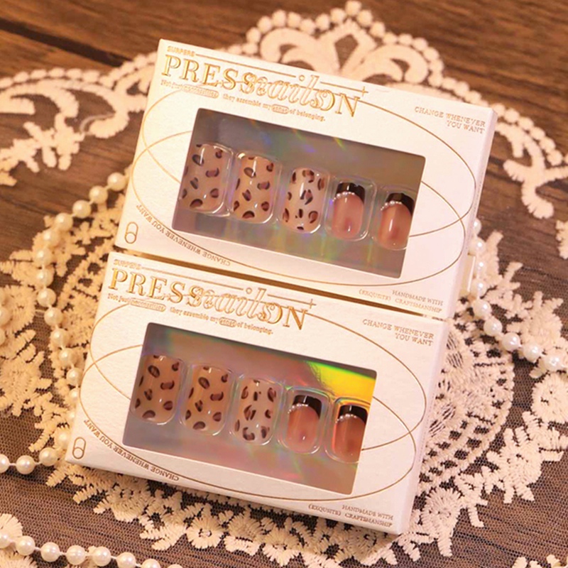 Caramel Spots Brown Nails