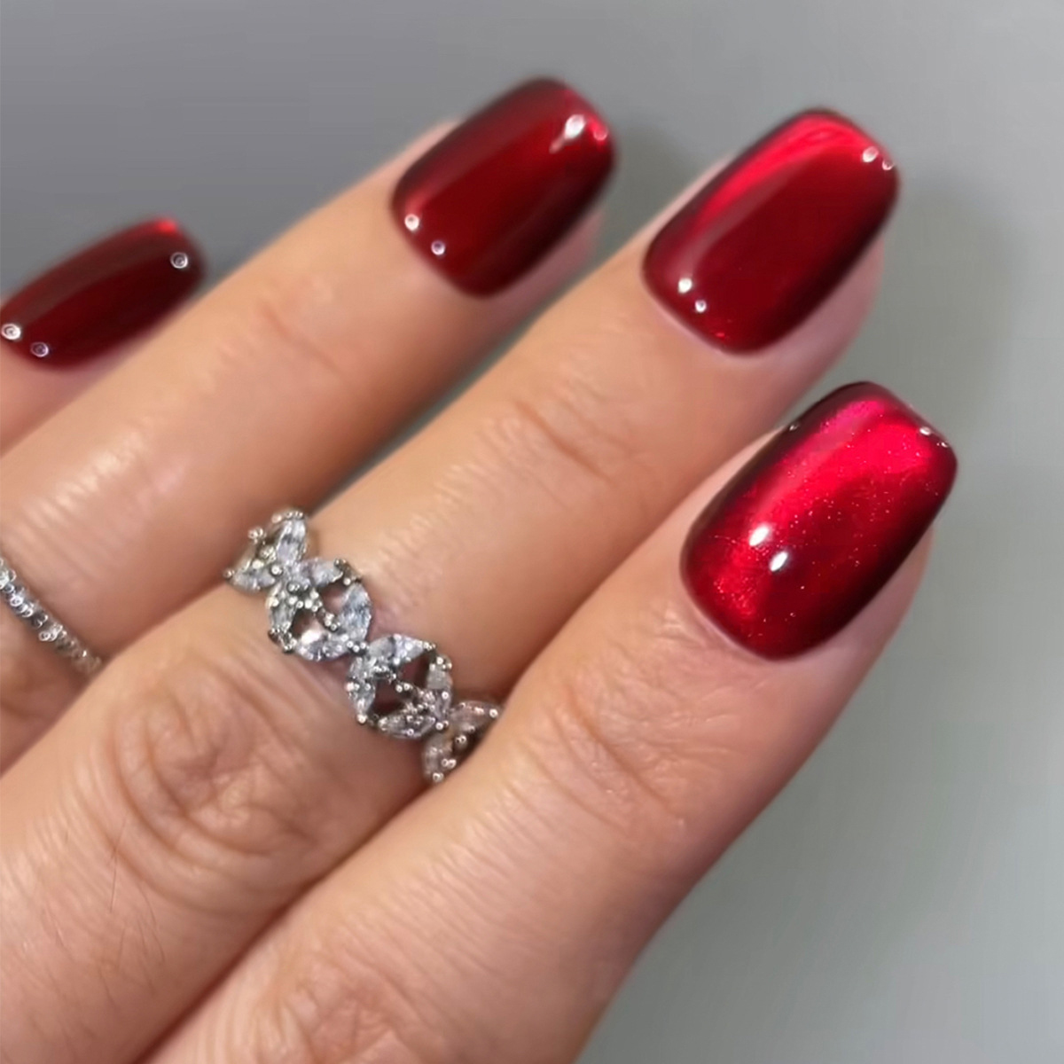 Ruby Glaze Wine Red Nails