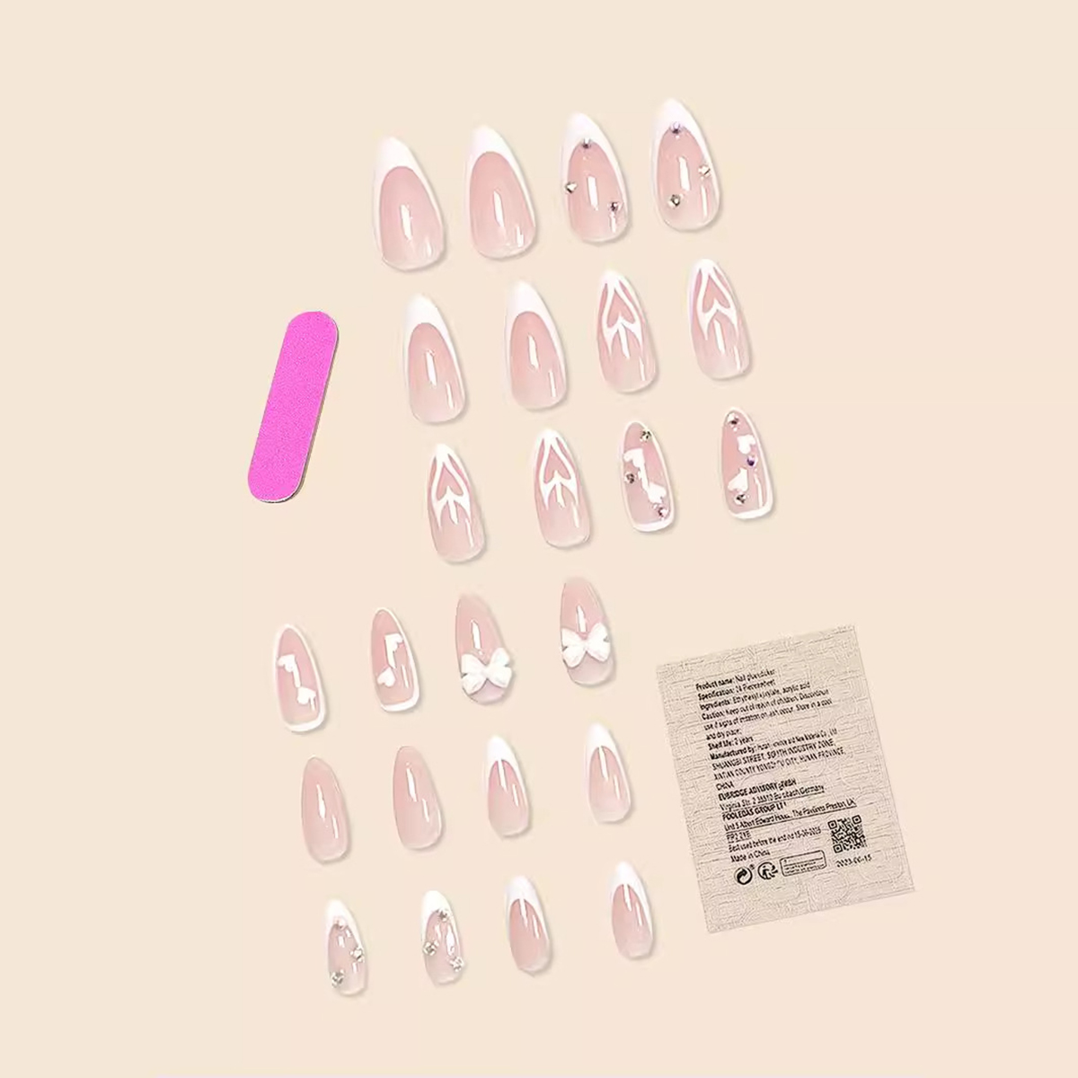 Flaming Hearts Pink Nails