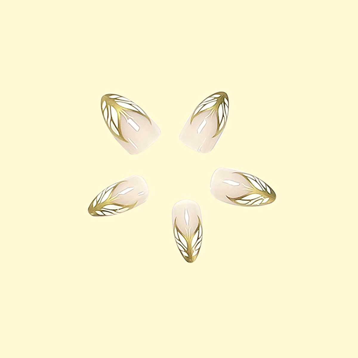 Winged Luxe Gold Nails