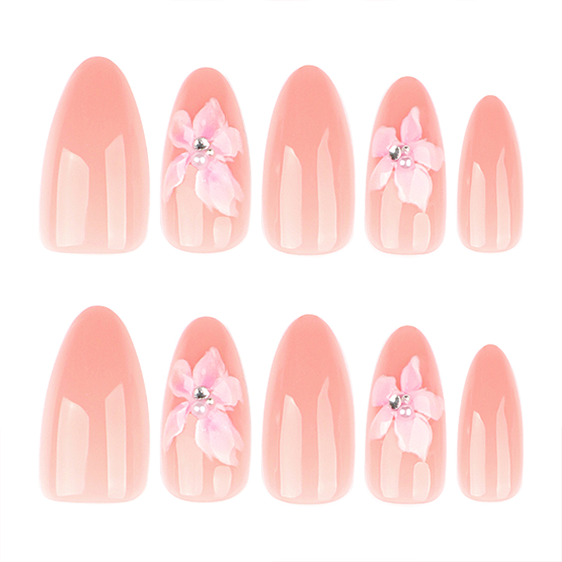 Soft Flora Pink Nails