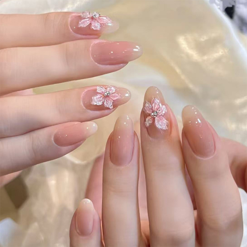 Soft Flora Pink Nails