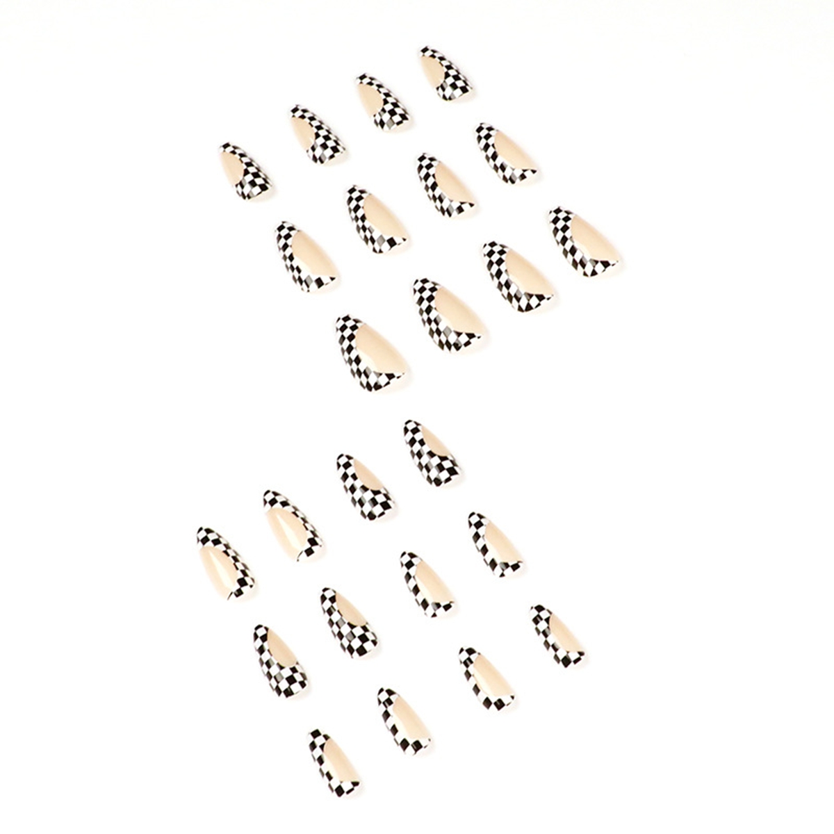 Classic Grid Khaki Nails