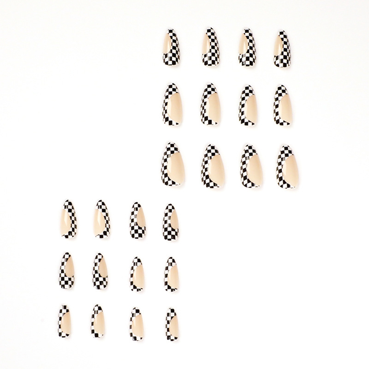 Classic Grid Khaki Nails