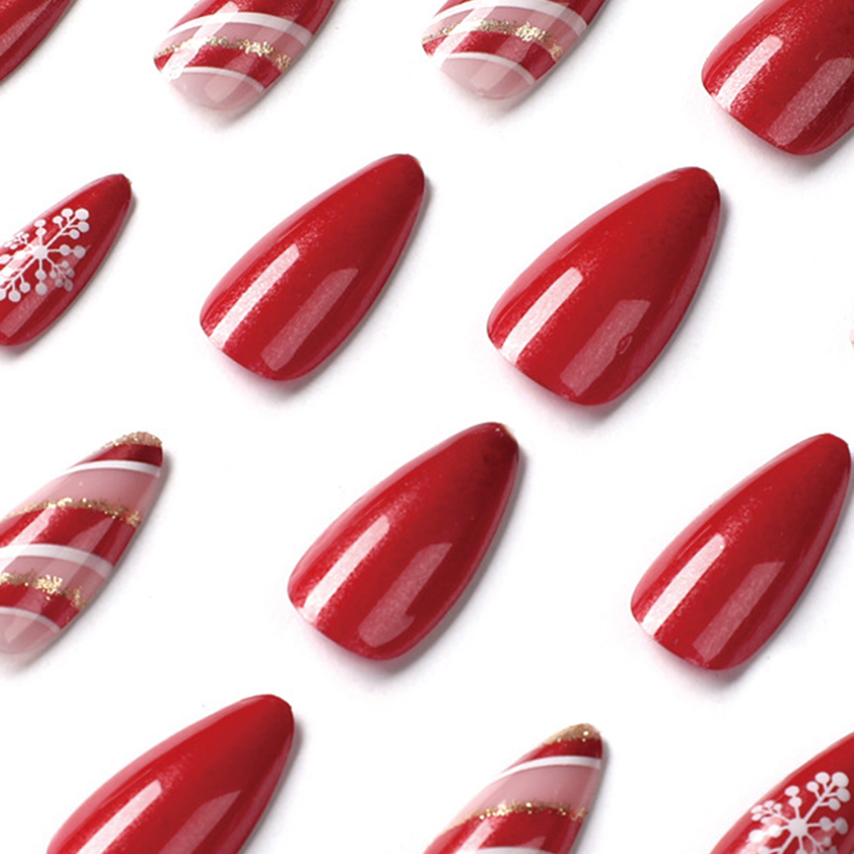 Christmas French Snowflake Nails