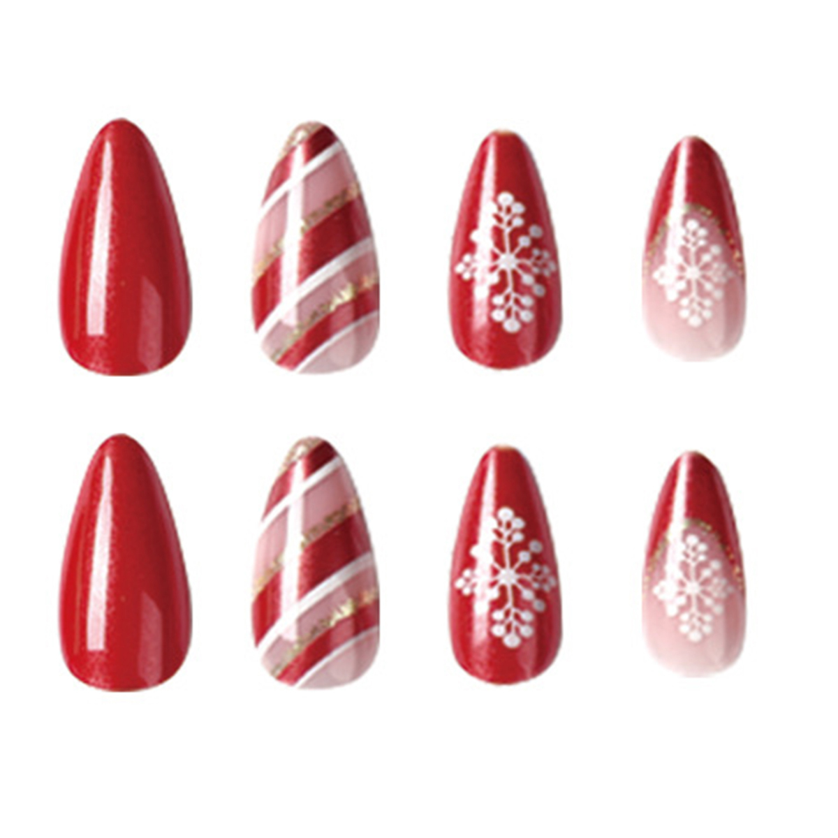 Christmas French Snowflake Nails