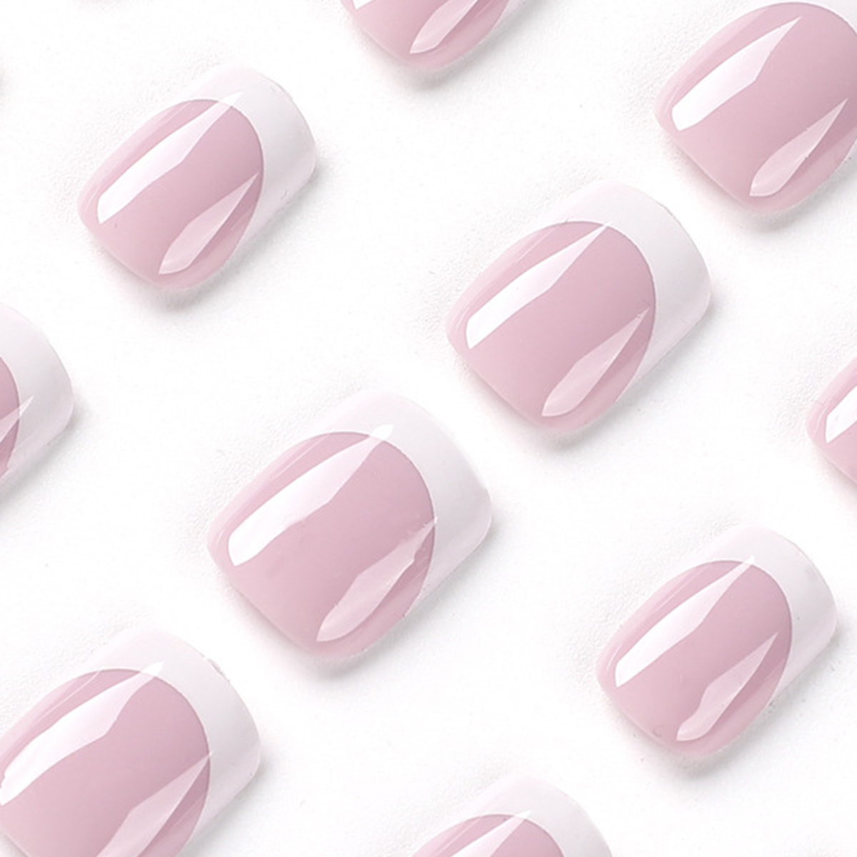 White Edge Pure Purple Nails