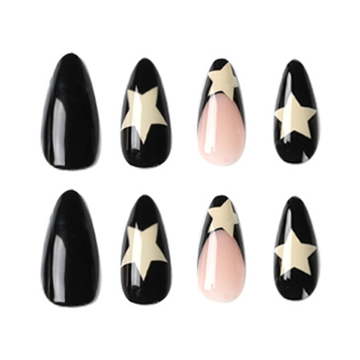 Pentagram Black Nails