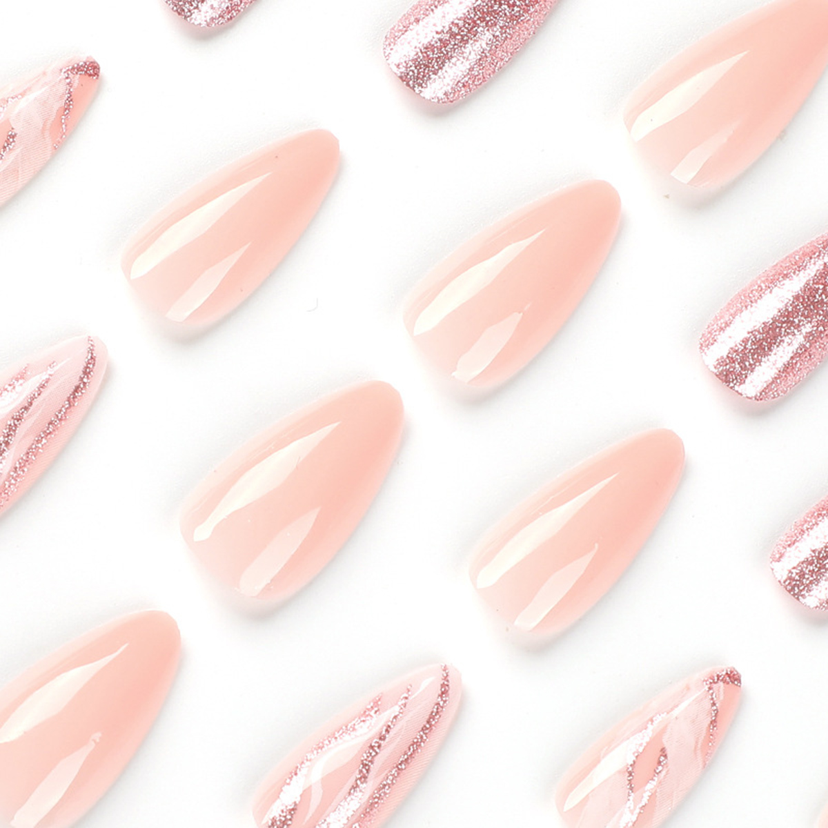 Rose Shimmer Pink Nails