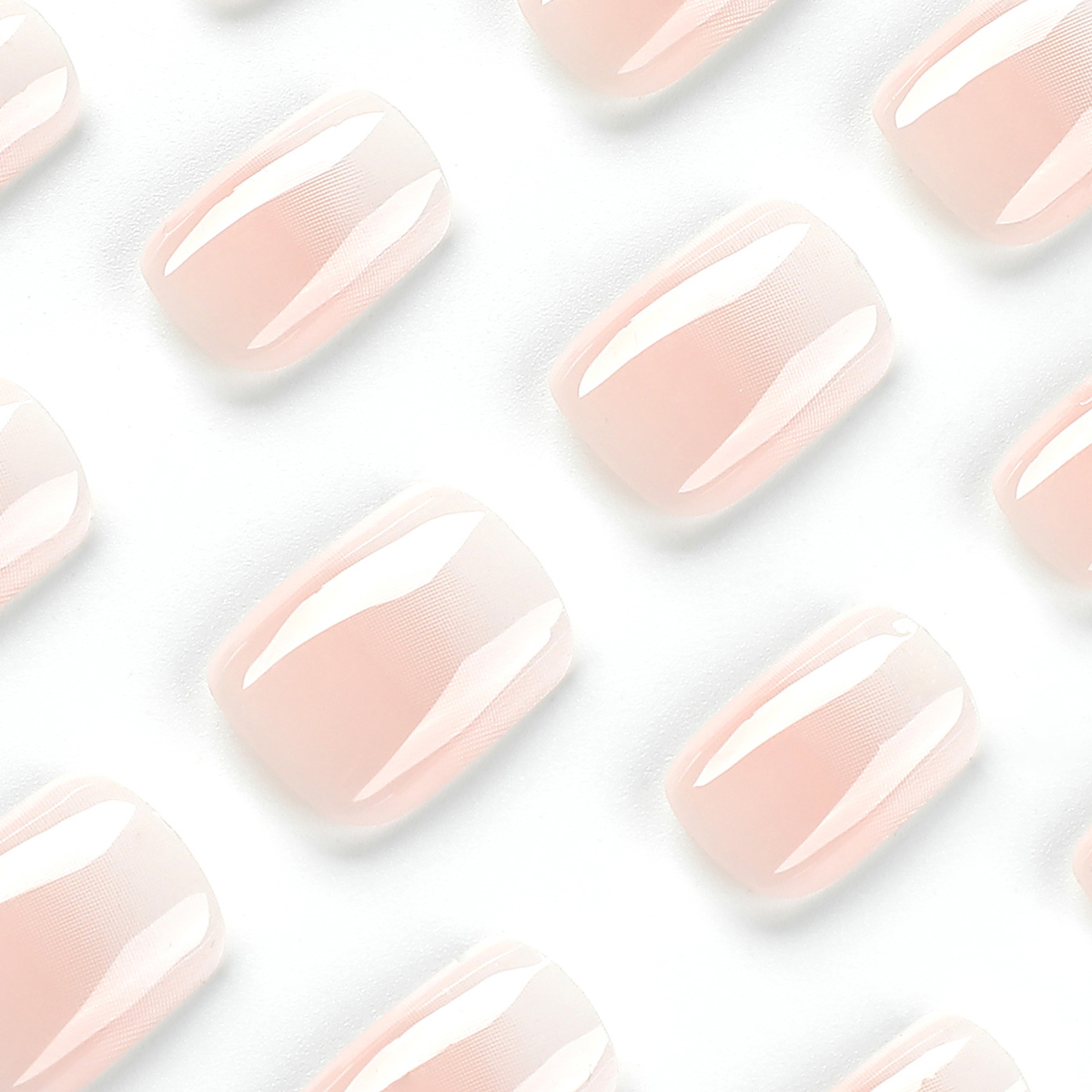 Gradient Pink White Nails