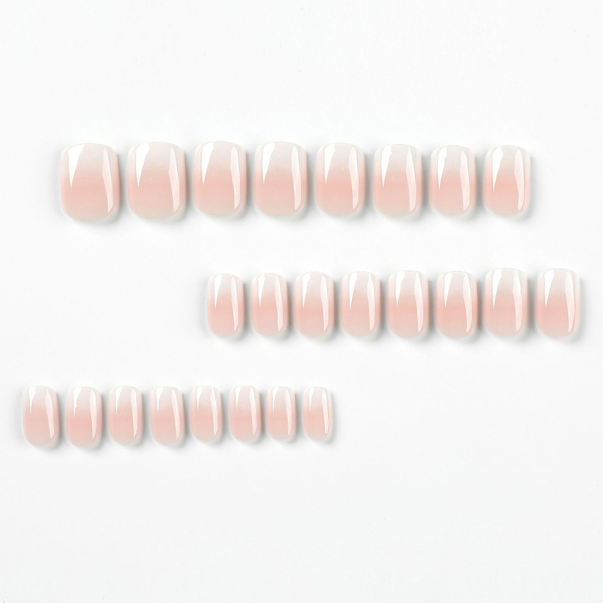 Gradient Pink White Nails