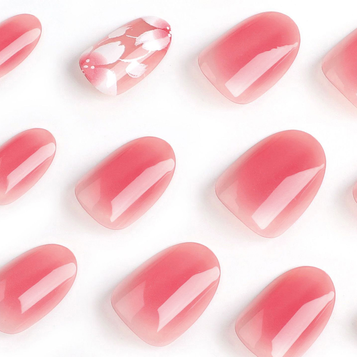 Flower Blush Dark Pink Nails