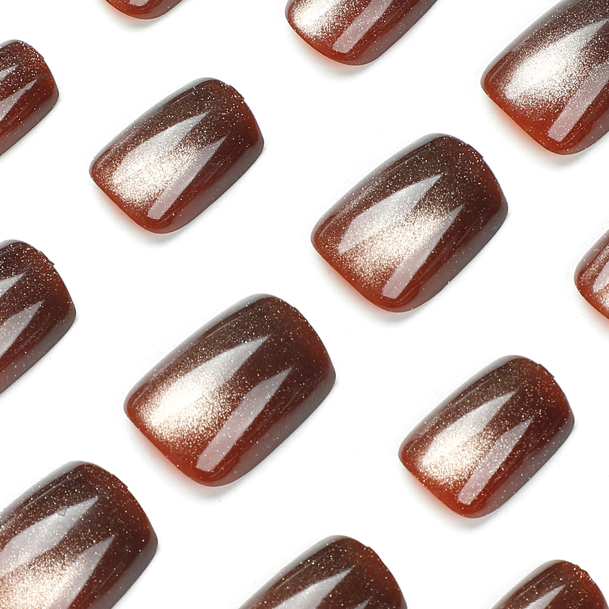 Cat Eye Wine Red Nails