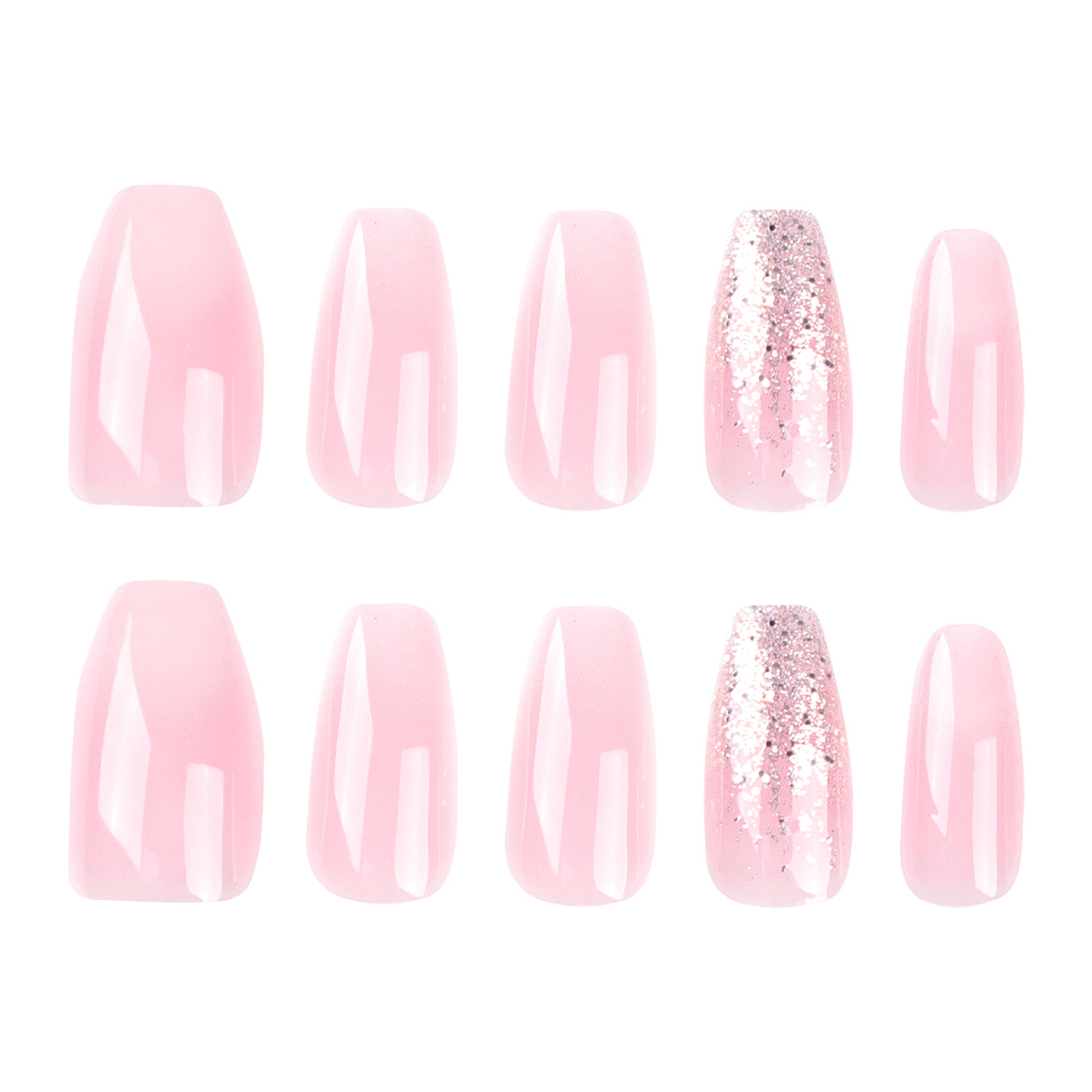 Gradient Glitter Pink Nails