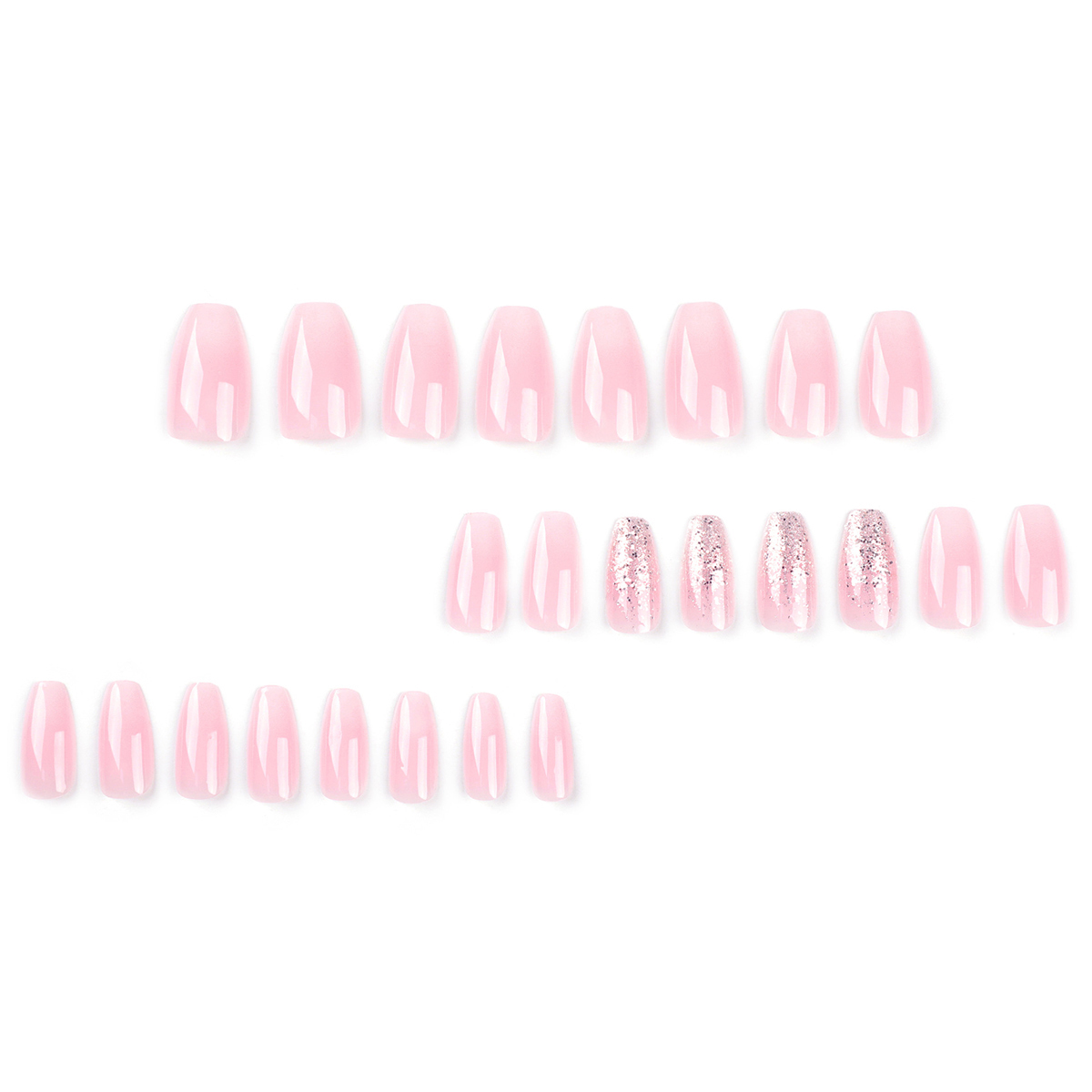 Gradient Glitter Pink Nails