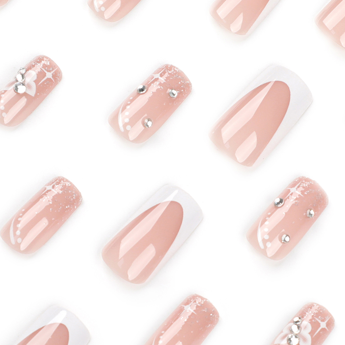 Sparkling Butterfly Pink Nails