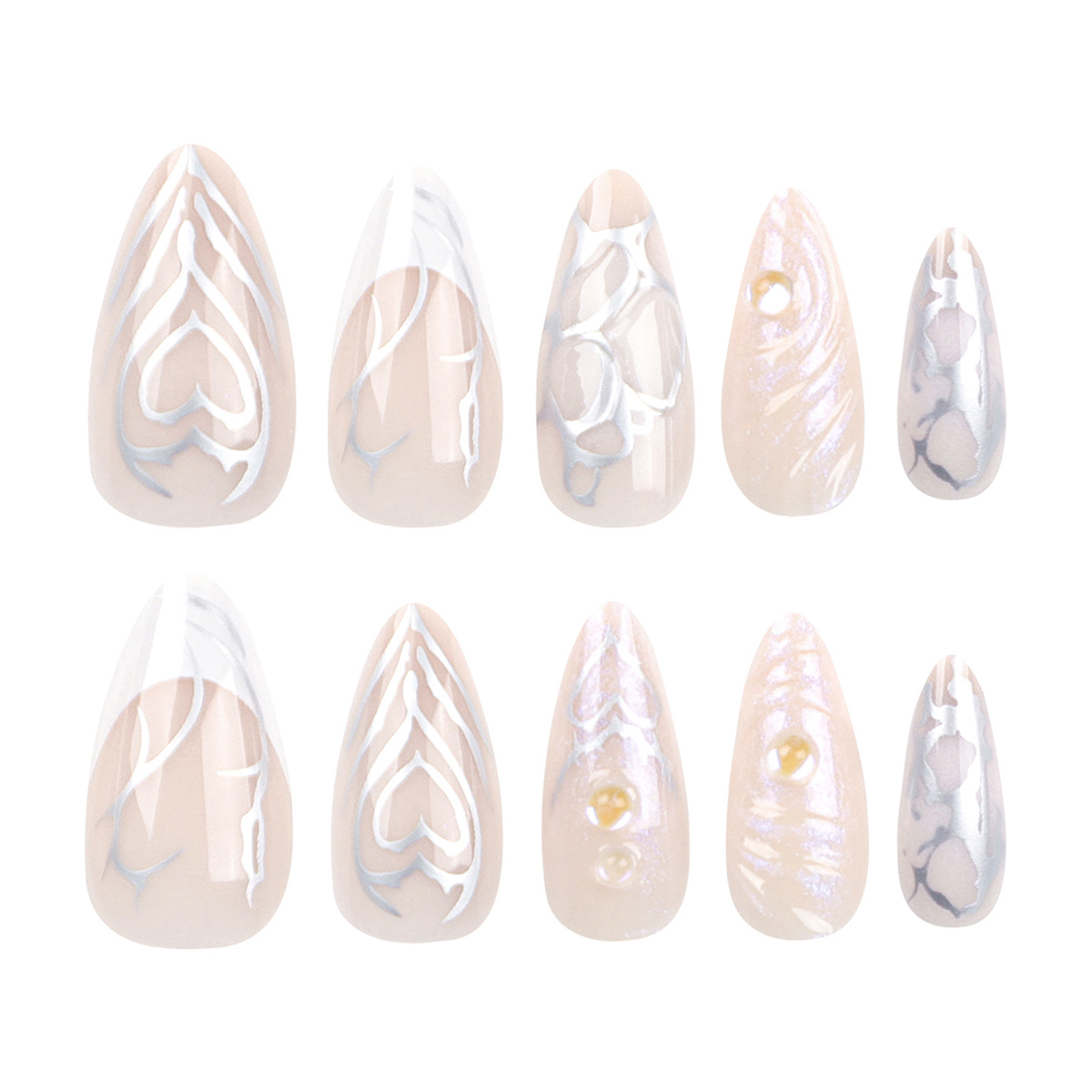 Water Ripples Silver Nails