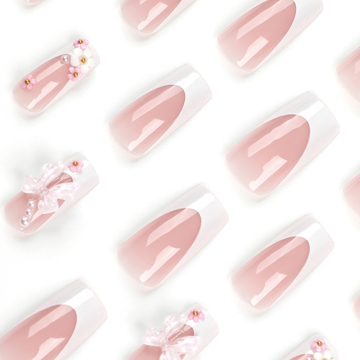 Ballet Bow Pink Nails