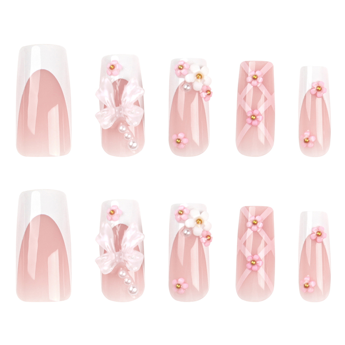 Ballet Bow Pink Nails