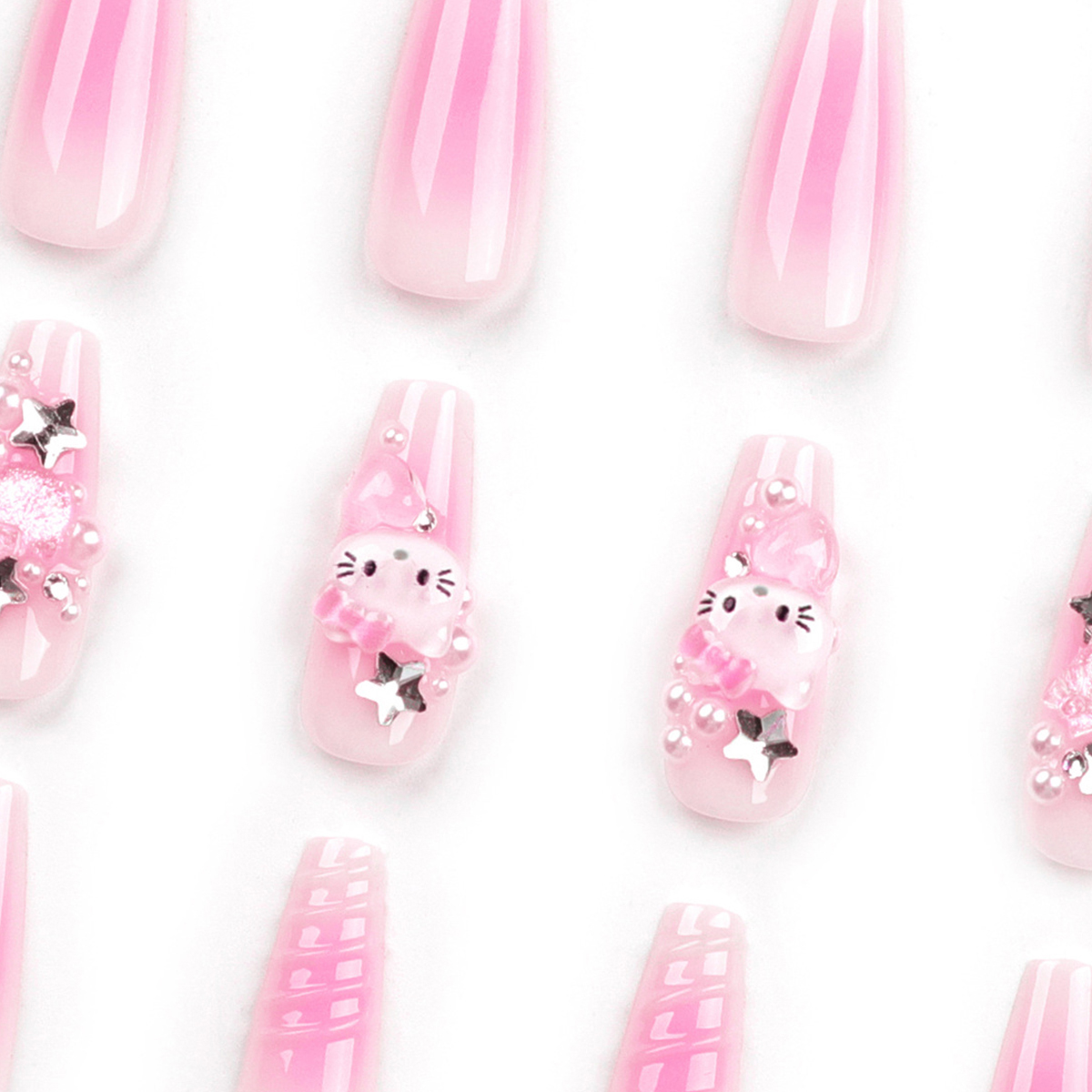 HelloKitty Ripple Pink Nails