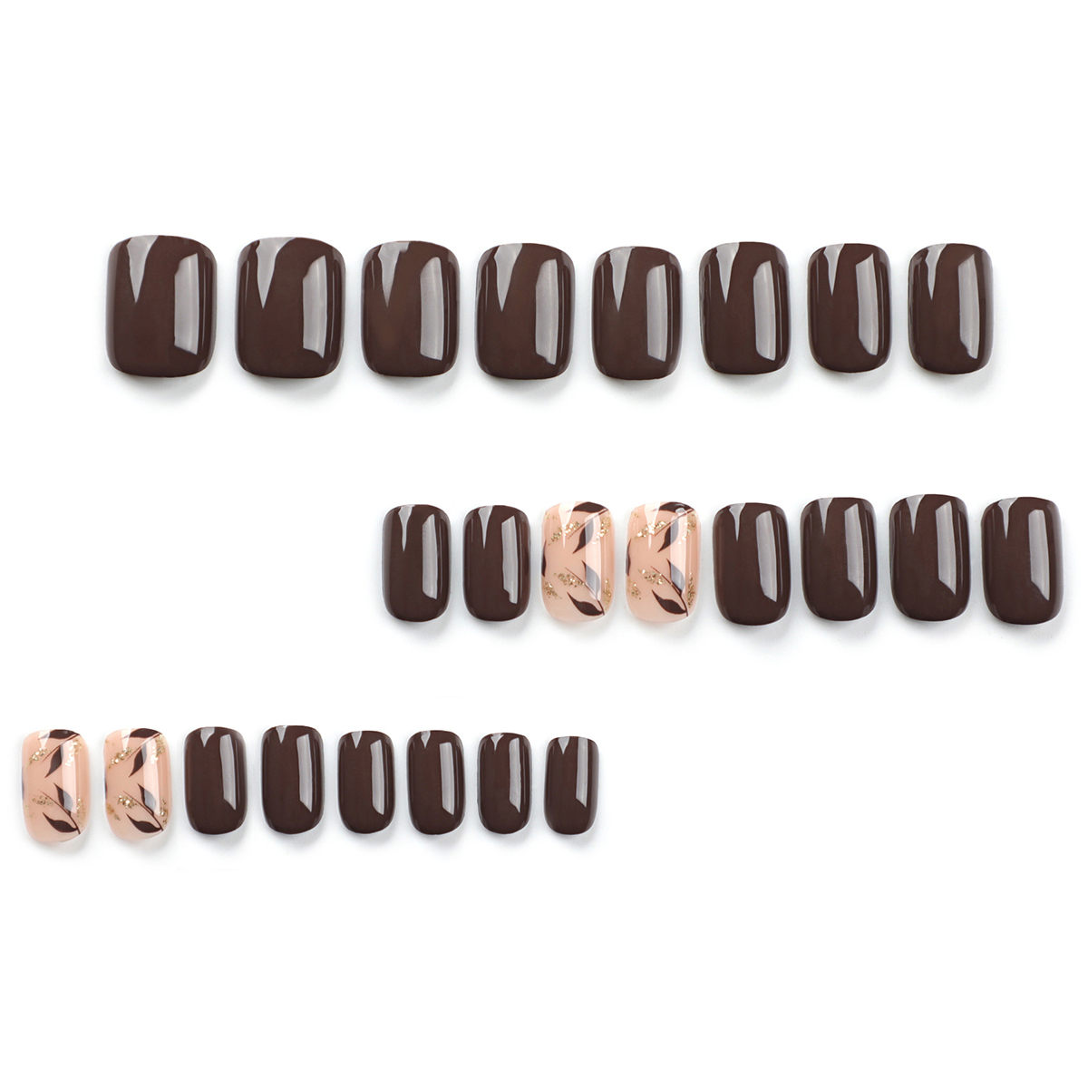 Leaf Pure Brown Nails