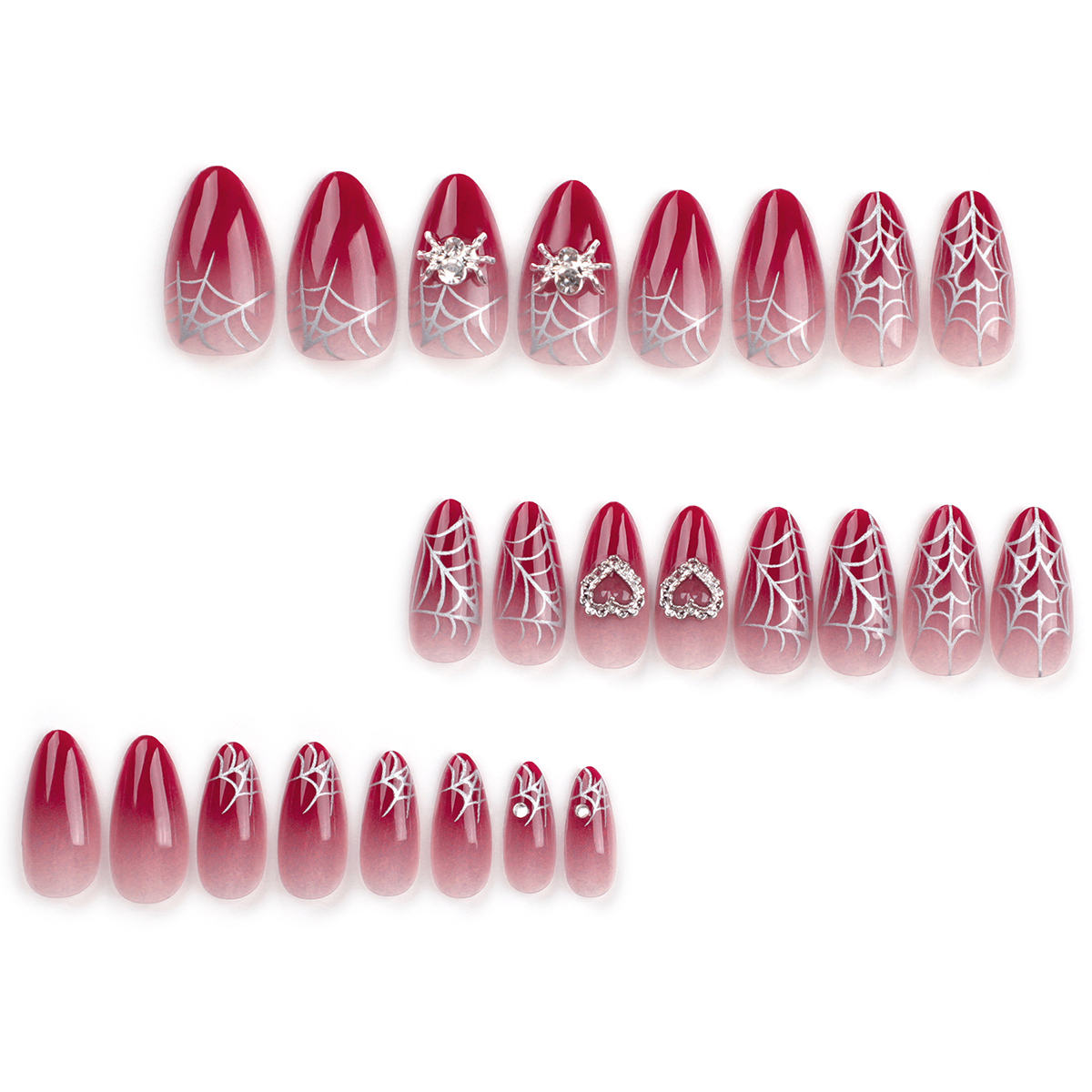 Silver Spider Red Nails