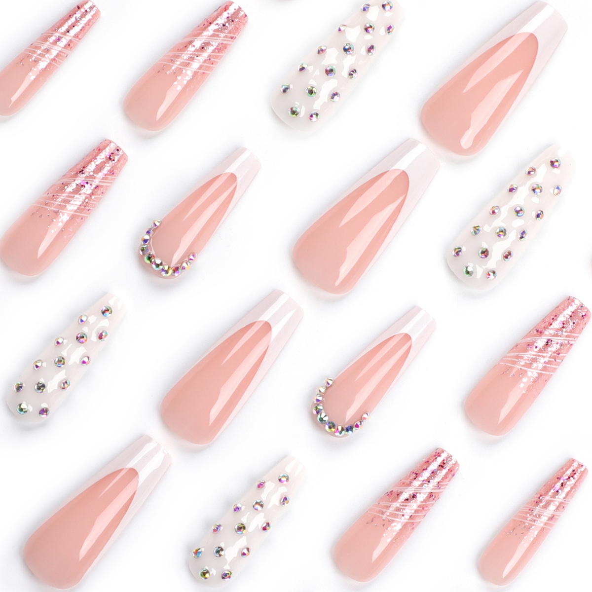 Jewel Kiss Pink Nails