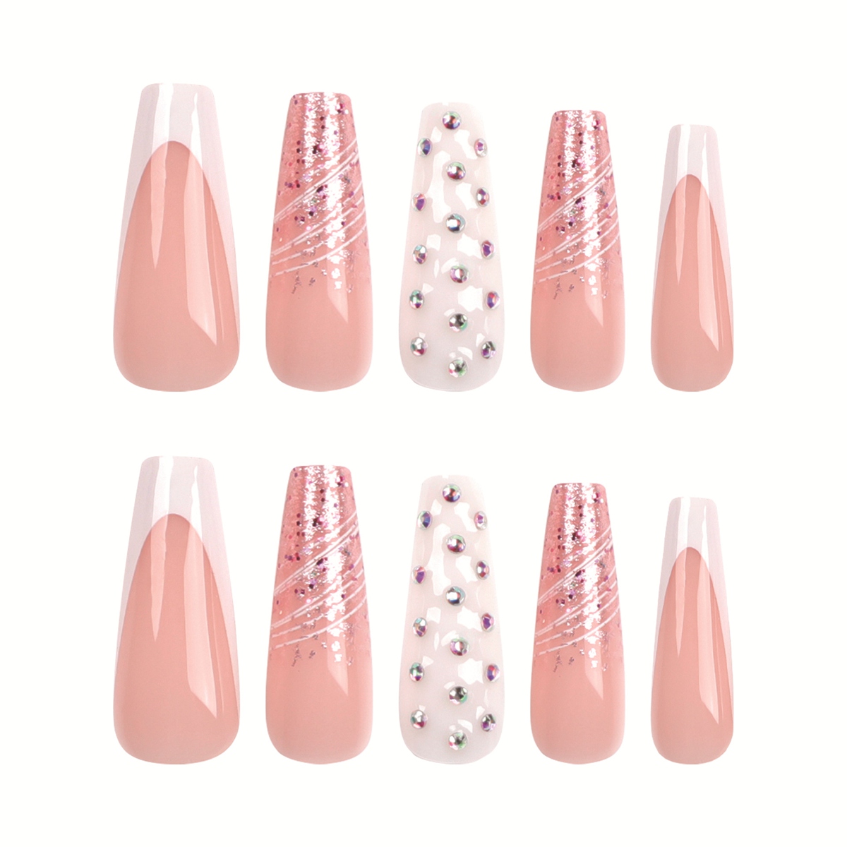 Jewel Kiss Pink Nails