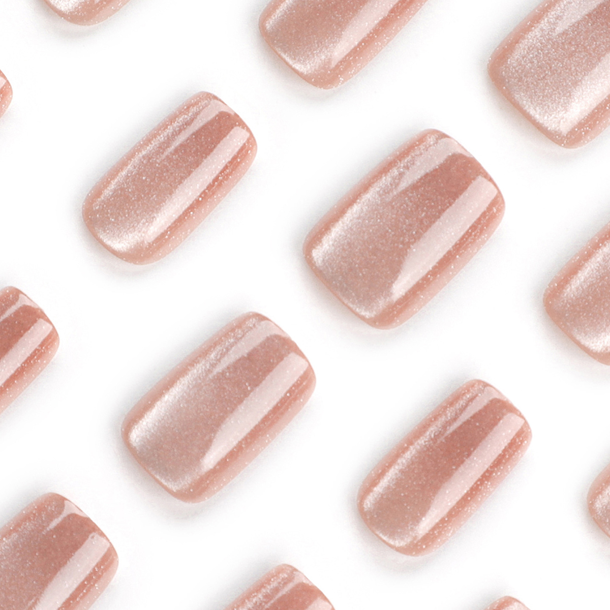 Cat Eye Champagne Nails