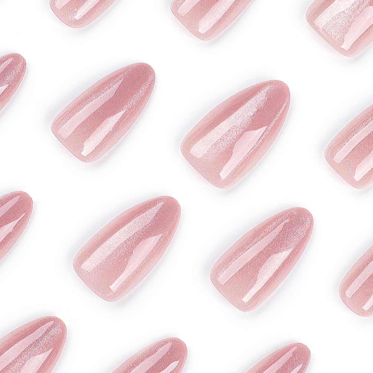 Cat Eye Nude Pink Nails