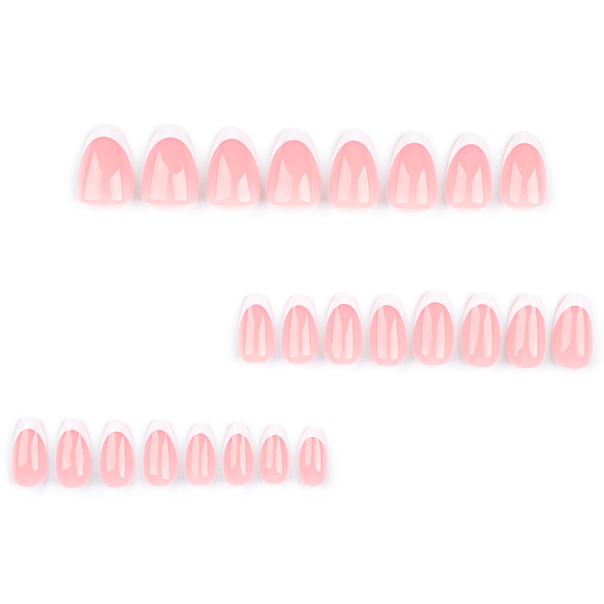 White Edge Pink Nails