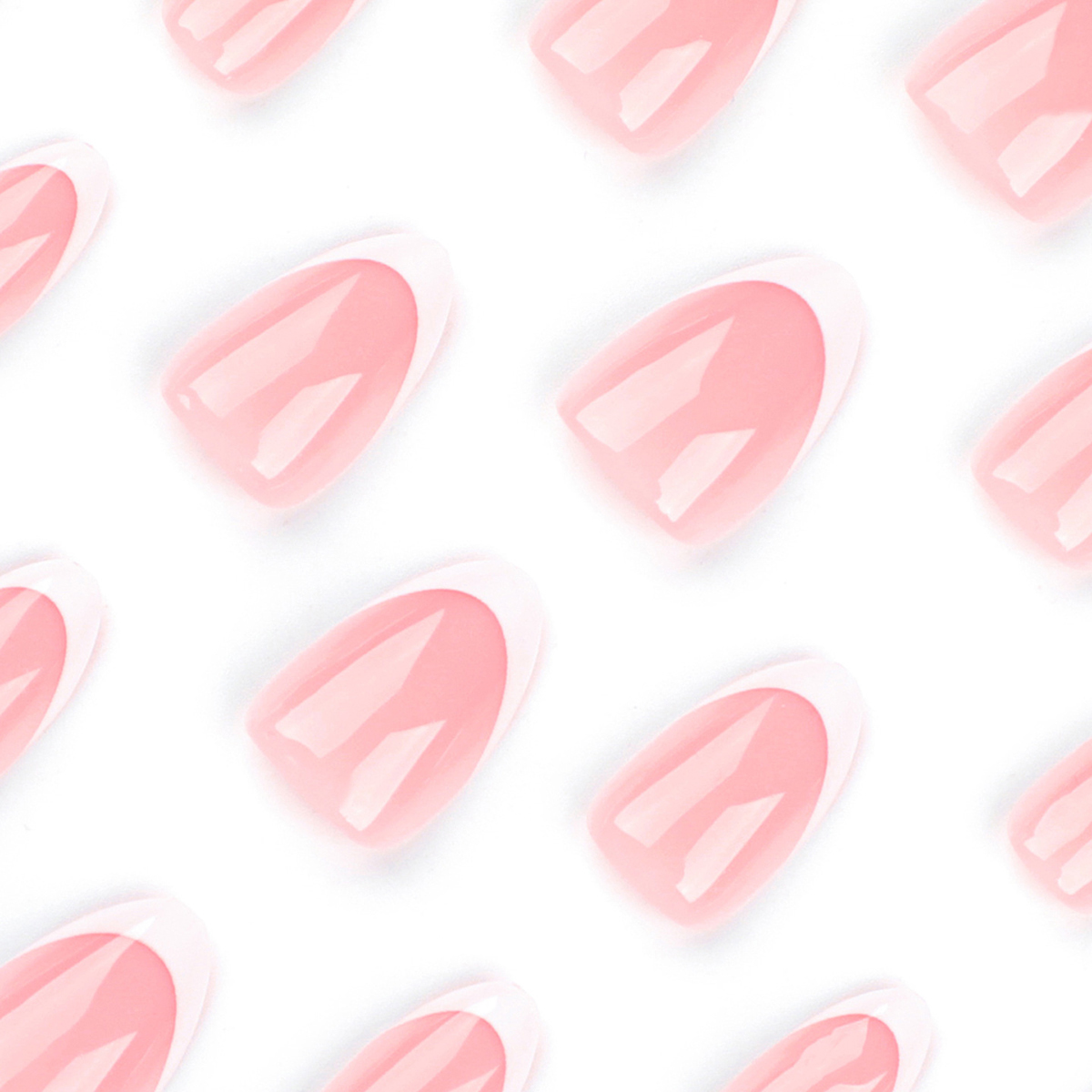 White Edge Pink Nails