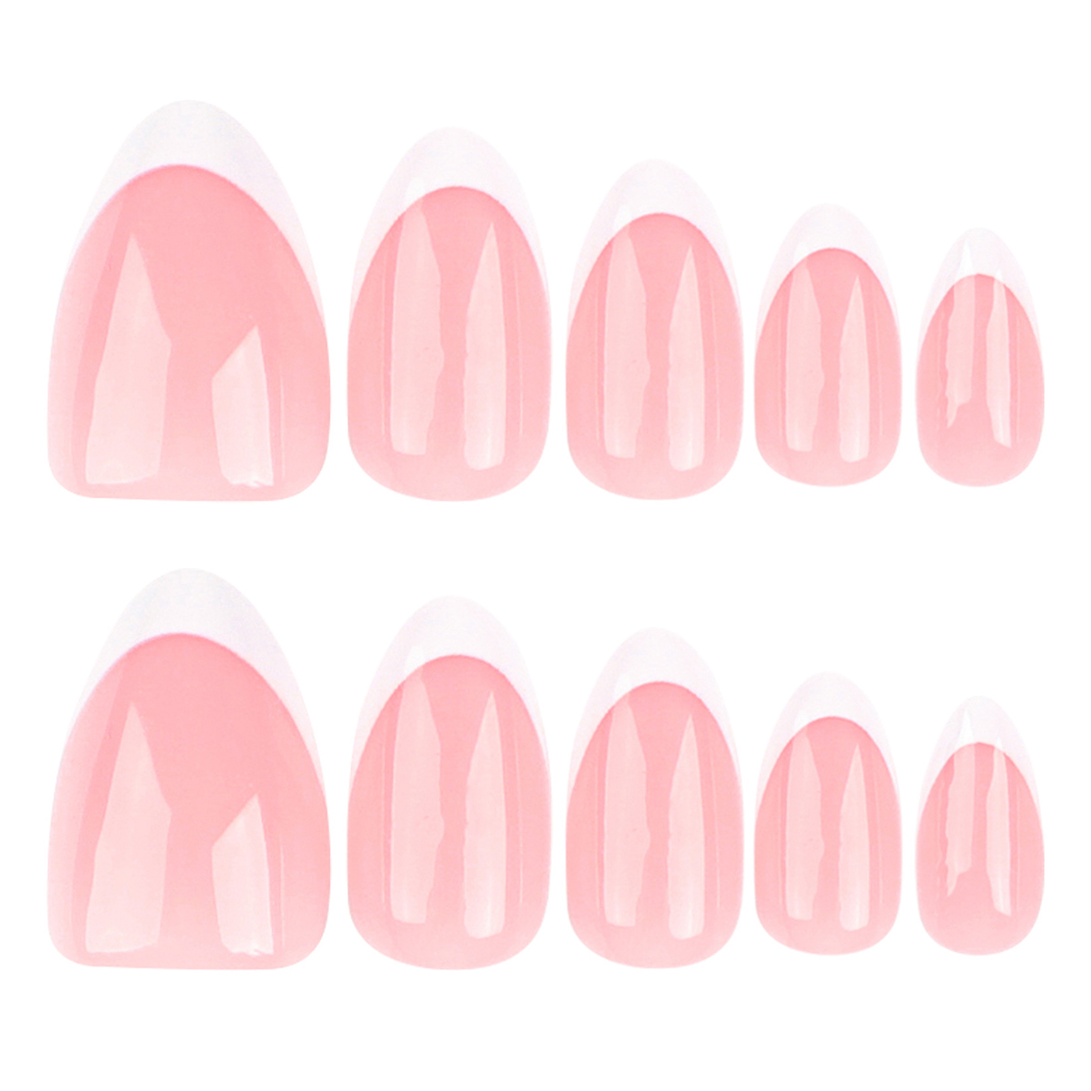 White Edge Pink Nails