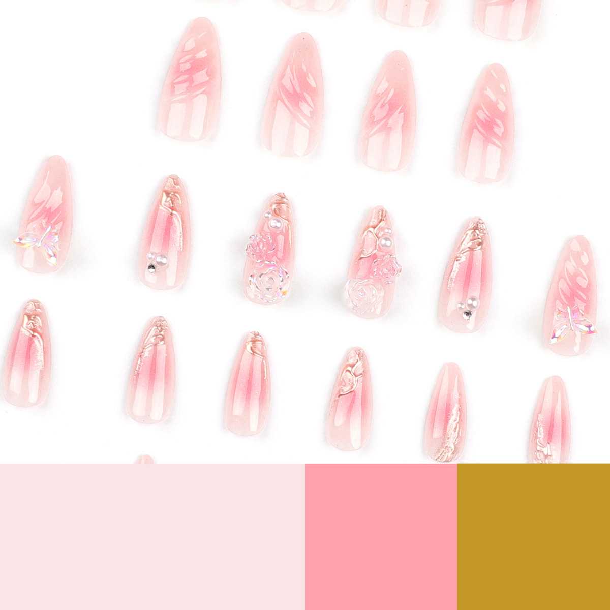 Rose Angel Pink Nails