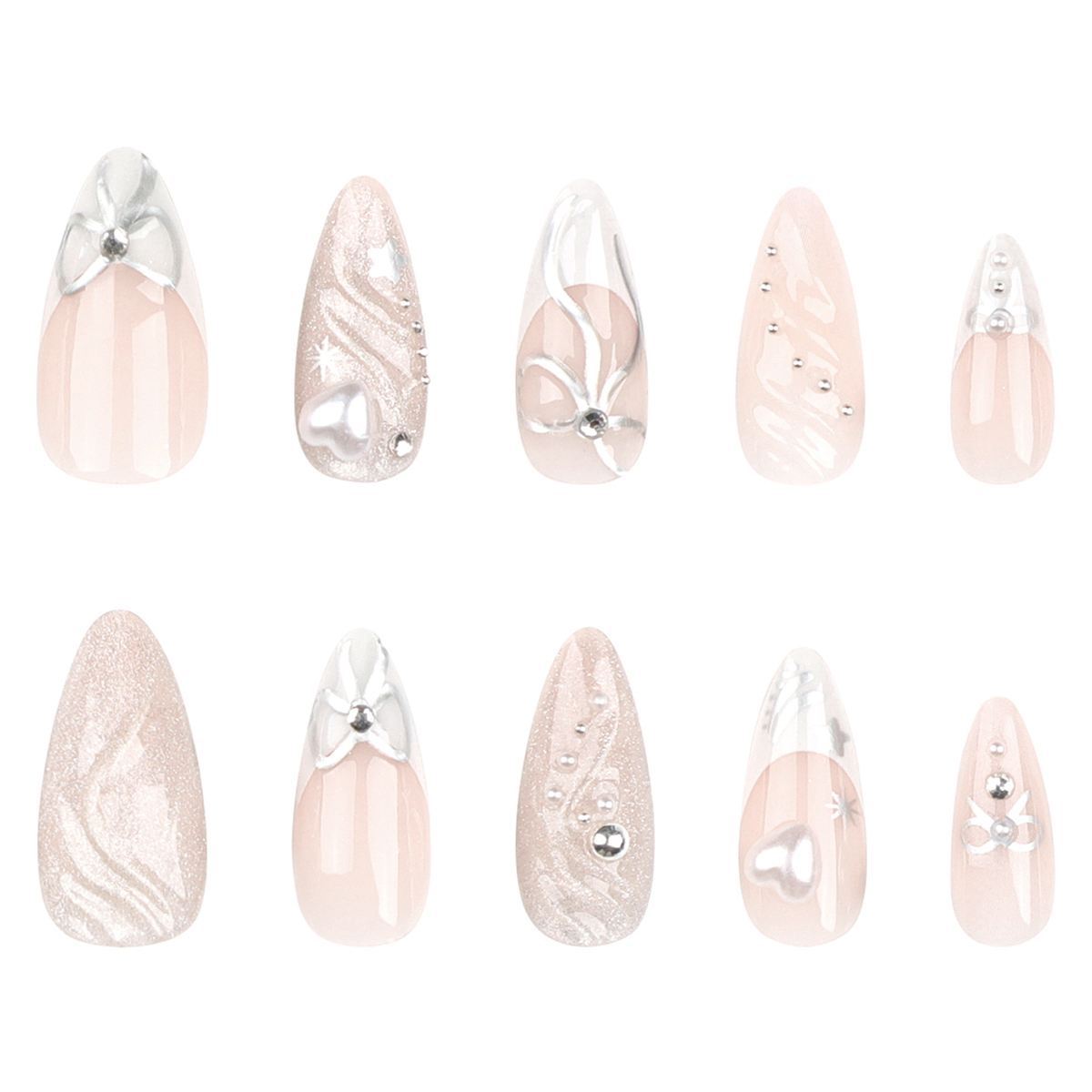 Elegant Bow Pink Nails