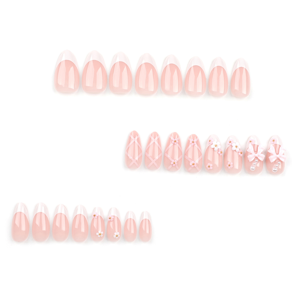 Charming Pink Bow Nails