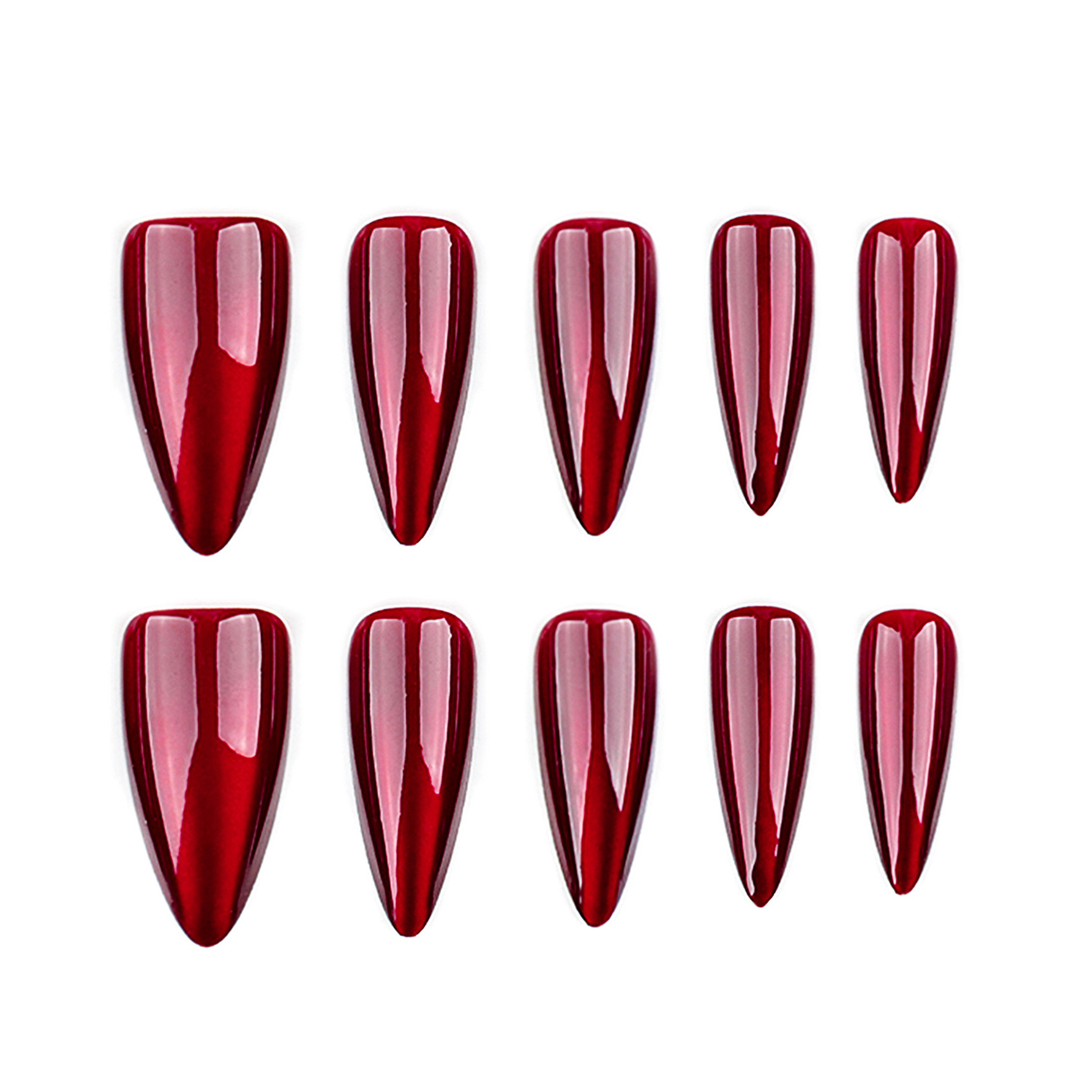 Wine Red Cat Eye Nails
