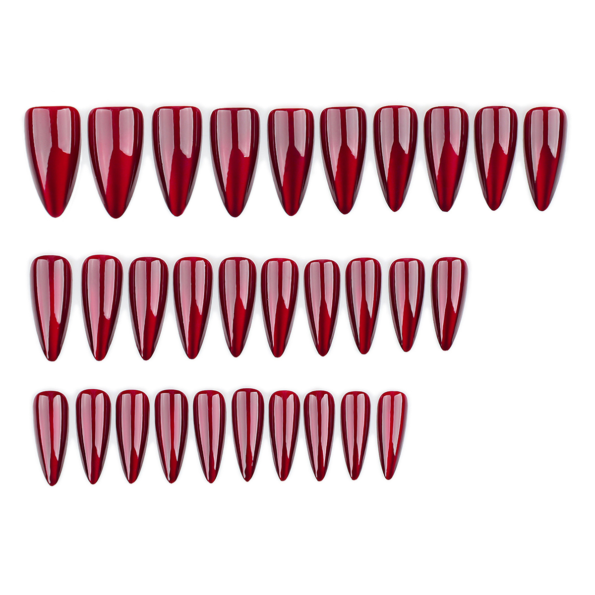 Wine Red Cat Eye Nails