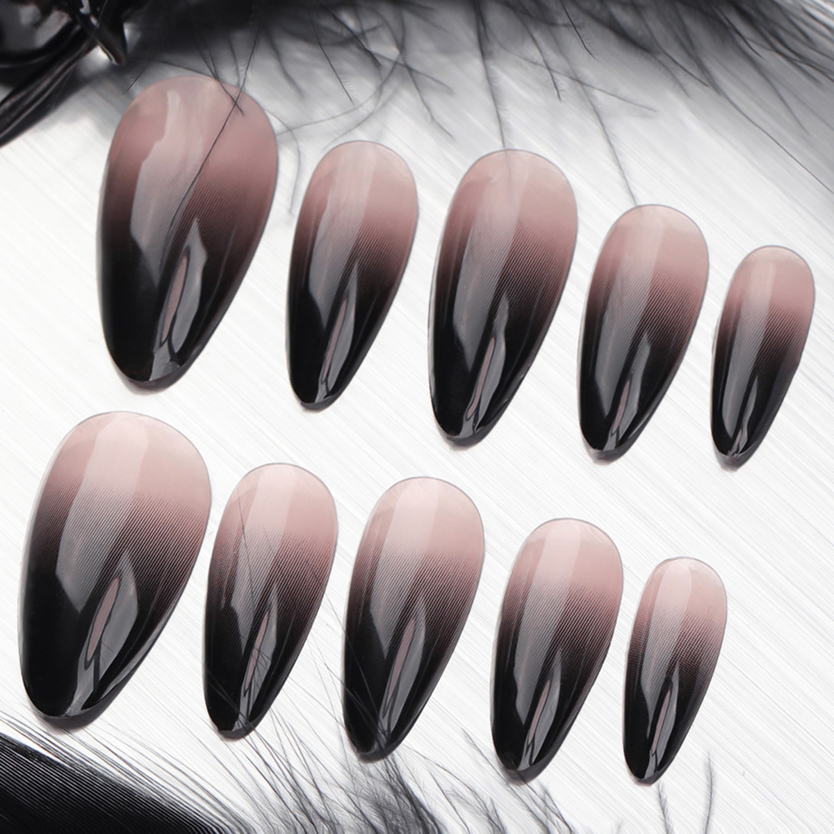 Gradient Black Nails