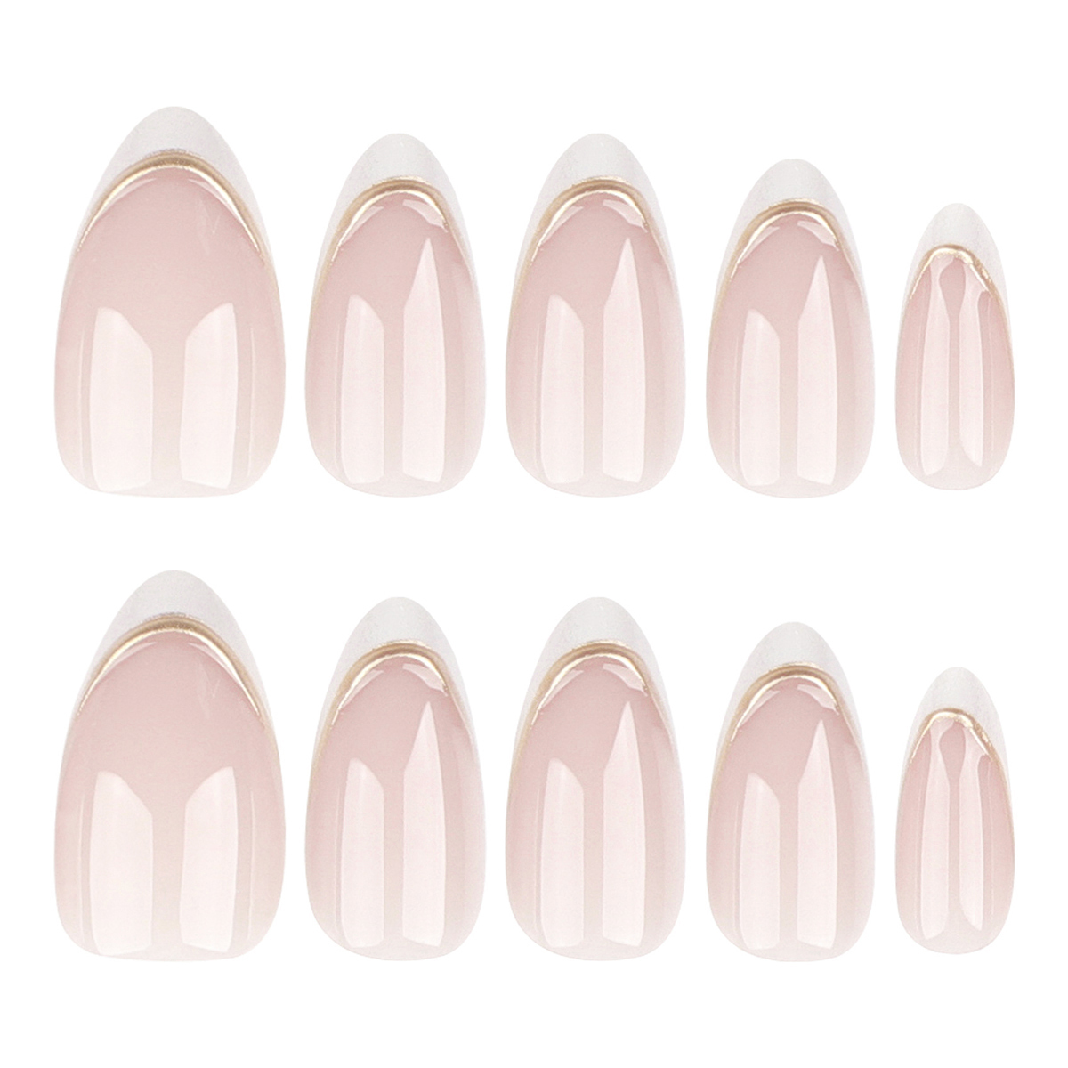 Gold Stripe Pink Nails