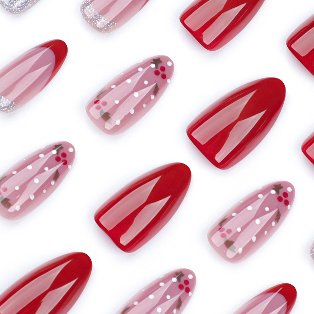 Holly Polka Dot Red Nails