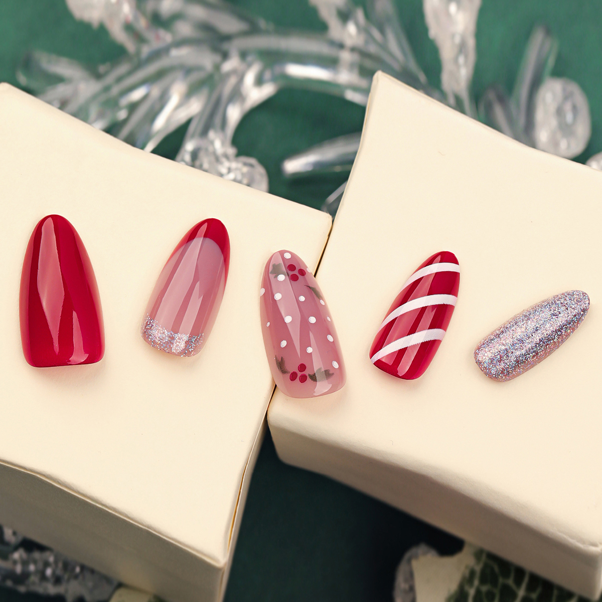 Holly Polka Dot Red Nails