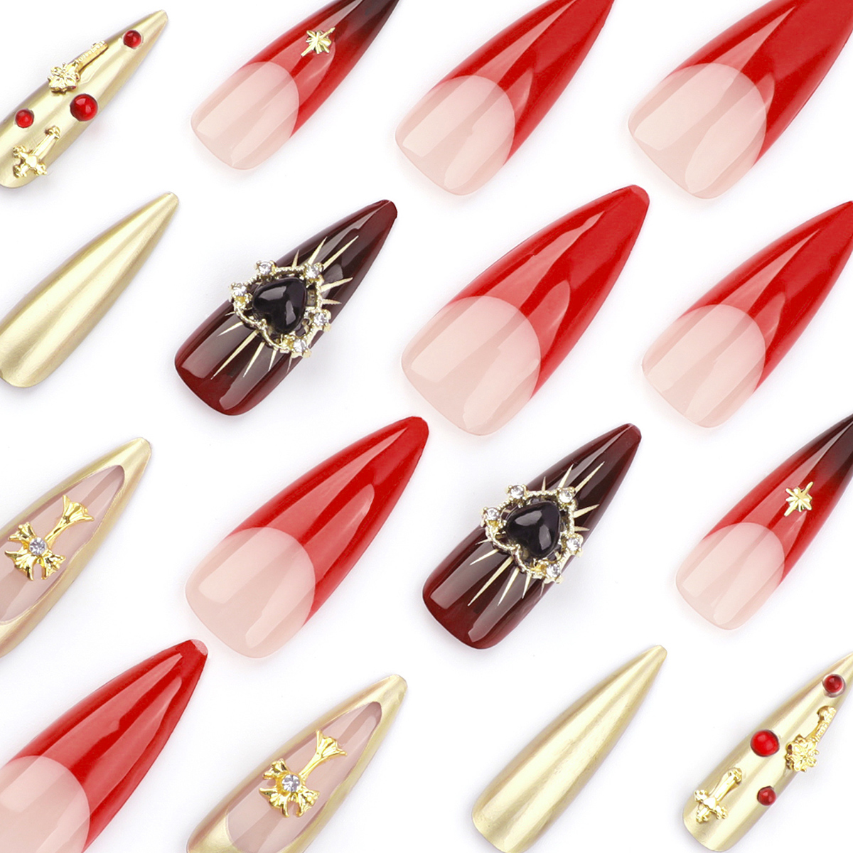 Chrome Heart Red Nails