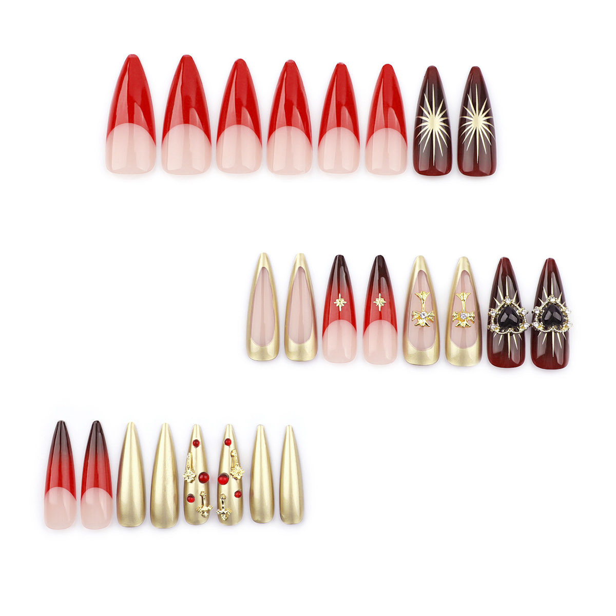 Chrome Heart Red Nails