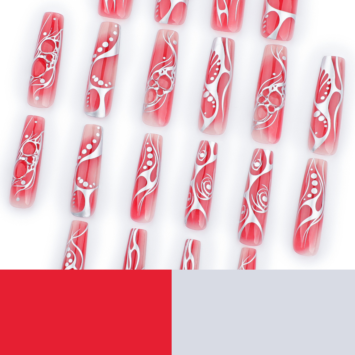 Silver Lining Red Nails