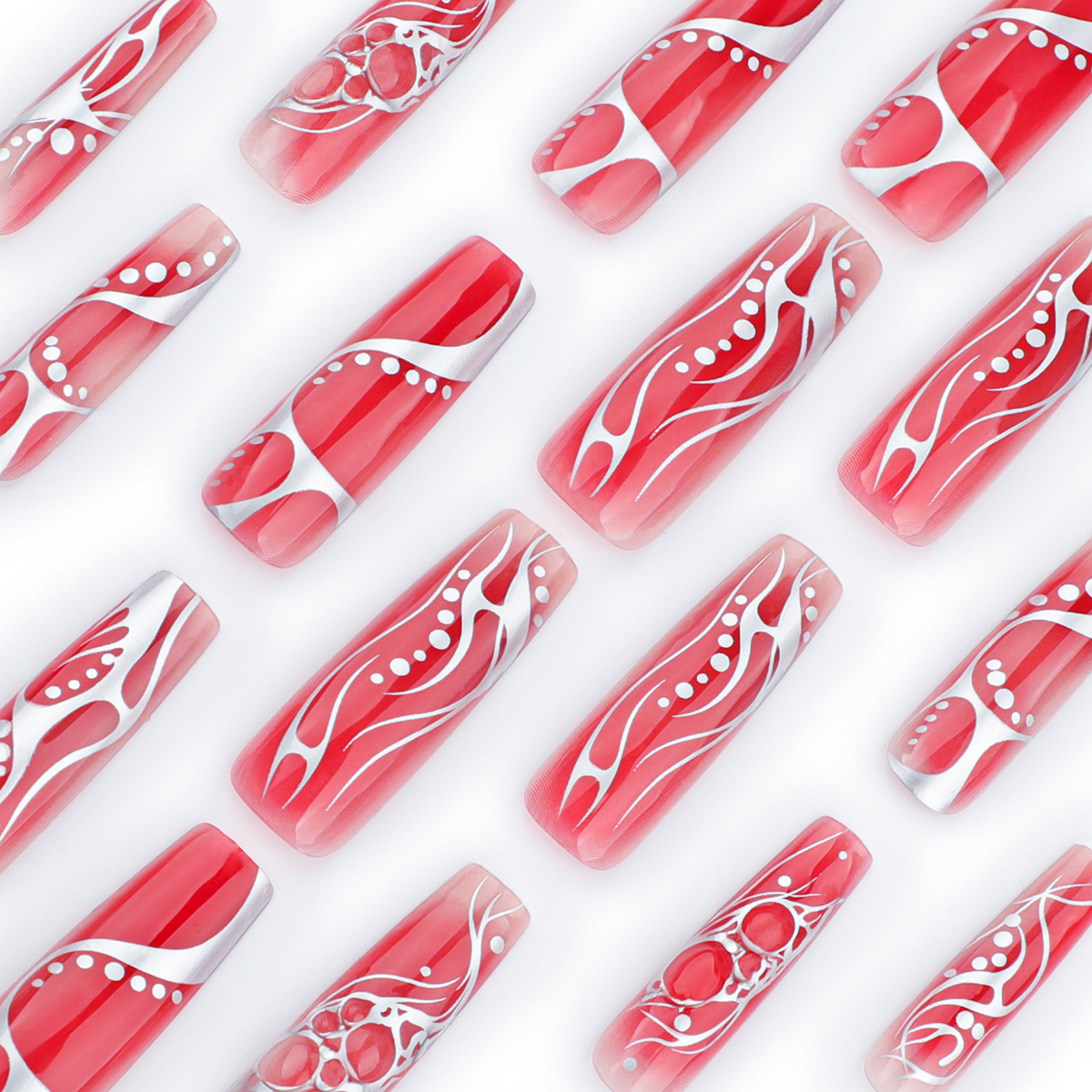 Silver Lining Red Nails