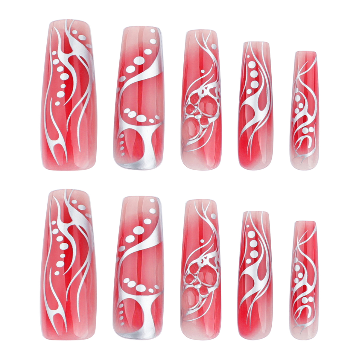 Silver Lining Red Nails