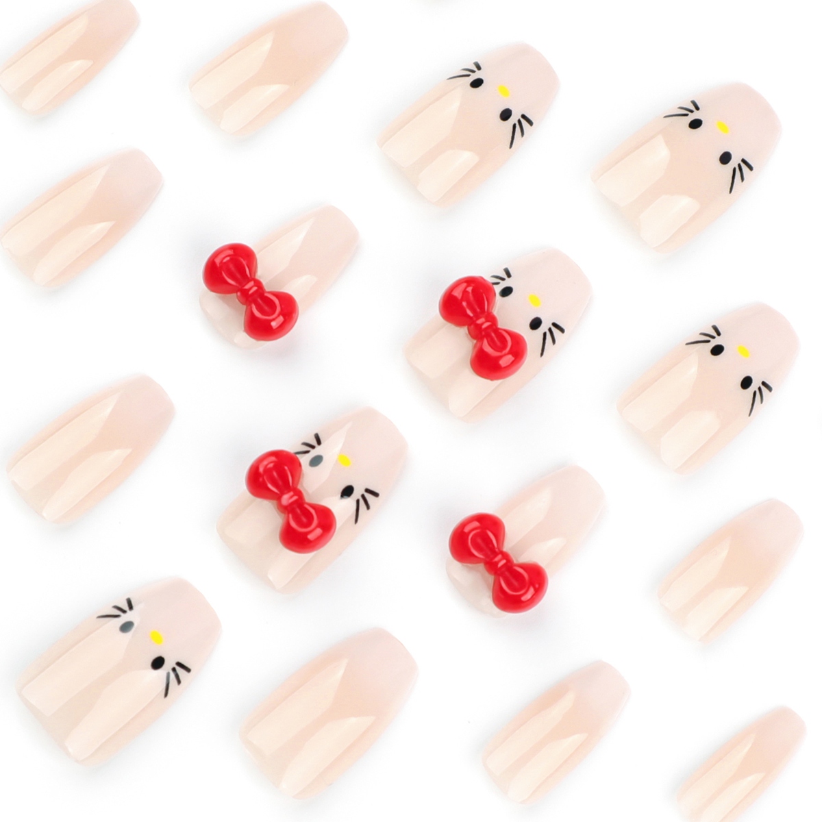 Kitty Dreams White Nails