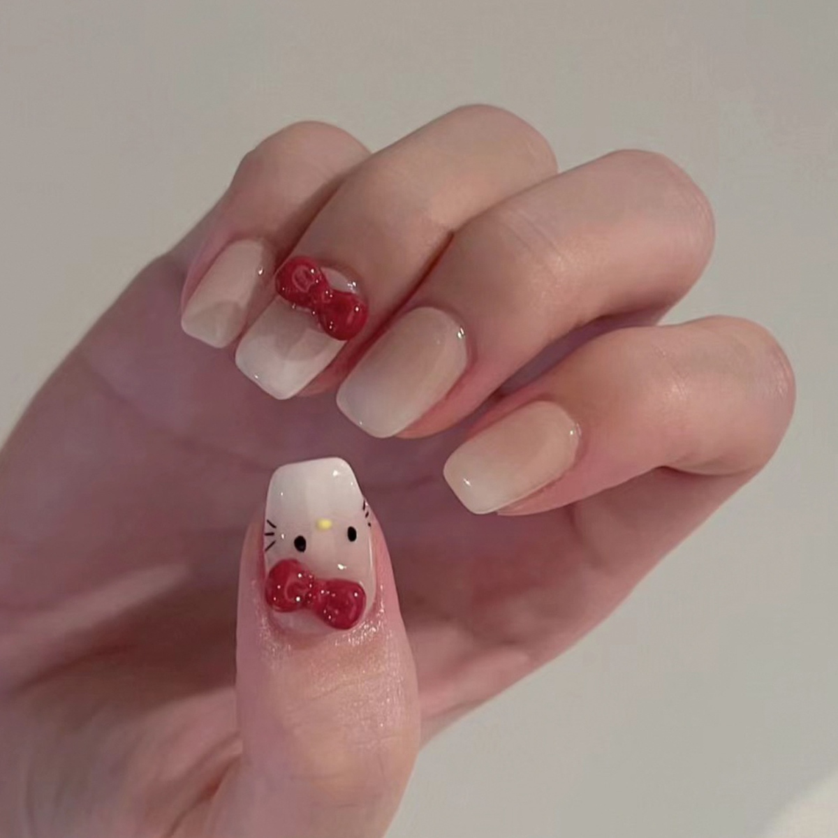Kitty Dreams White Nails